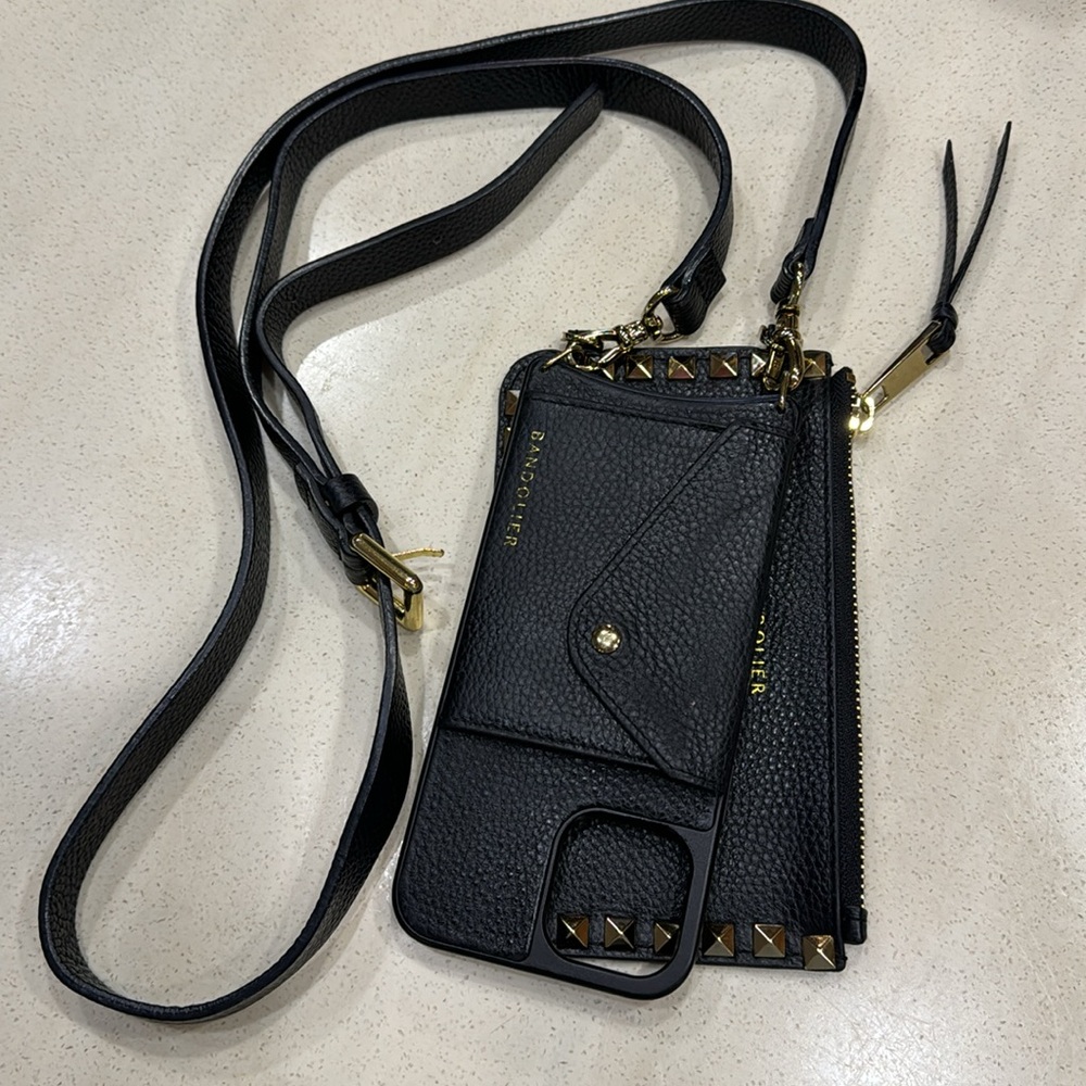 Bandolier HAILEY iPhone 12 Pro Max Case with studded Carry All Zip Pouch
